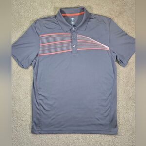 PGA TOUR airflux Polo Shirt  Size Large Gray Striped Golf